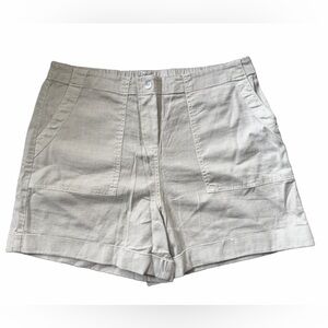 NIC + ZOE Linen Blend Shorts Neutral Beige Pull-On Pockets Casual | Size Medium